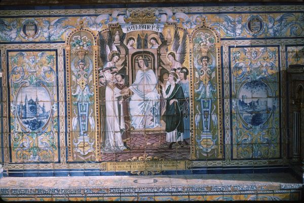 Tilework representing Baleares, Plaza de Espana, Seville